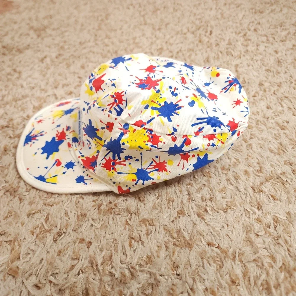 Rare Vintage Sesame Street Live Hat Cap Splatter Paint Big Bird‎ Ernie Bert CTW